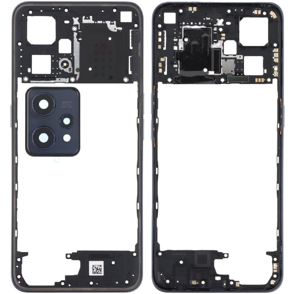 Рамка корпусу Realme 9 Pro Plus чорна, Midnight Black + скло камери