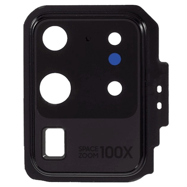 Скло камери Samsung G988 Galaxy S20 Ultra з рамкою чорного кольору, Cosmic Black, фото 1