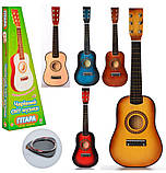Дитяча гітара дерев'яна, класична, 6- струнна, гітара іграшкова Укулеле струнна, фото 3