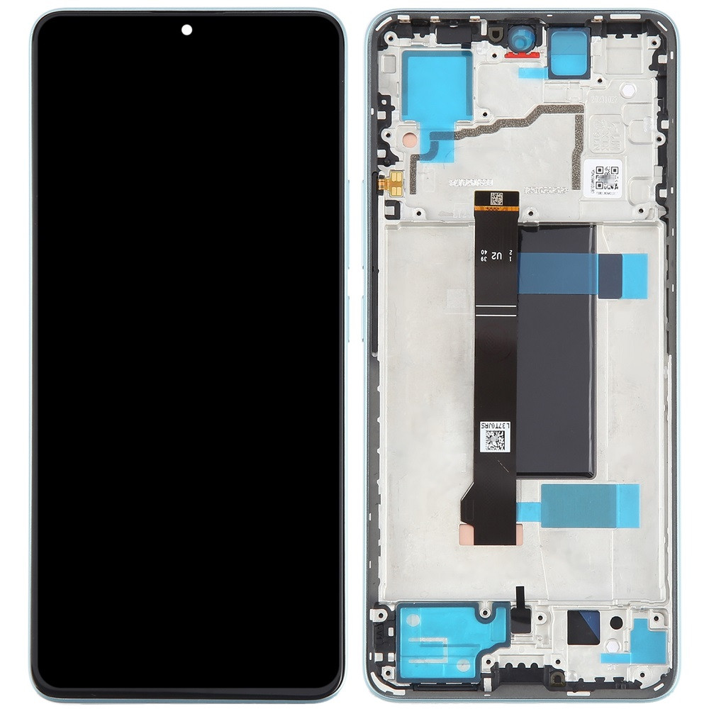 Дисплей Xiaomi Redmi Note 13 Pro 5G чорний, TFT, без функції відбитка пальця, з рамкою синього кольору, Ocean, фото 1