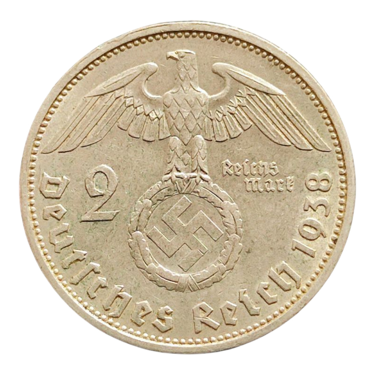 Німеччина - Третій рейх 2 рейхсмарки, 1938 Мітка монетного двору "А" - Берлін