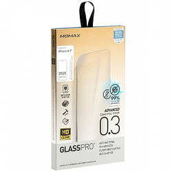 Захисне скло iPhone 12 Pro Max прозоре, 0.3mm, Glass Pro+ Anti-Bacterial Screen Protector, Momax (PZAP20LBS1T)