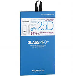 Захисне скло iPhone 12 mini з чорною рамкою, 2.5D, Glass Pro+ Full Cover Anti-Bacterial Screen Protector, Moma