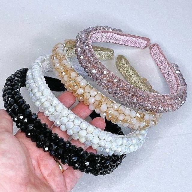 Обручі для волосся з намистин ронделів