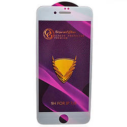 Захисне скло iPhone 7 /8 з білою рамкою, на весь дисплей, 9H, Golden Armor OG, Full-Screen, Full Glue, без упа