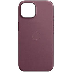 Шкіряний чохол iPhone 15 Apple Leather Case with MagSafe (анімація) - Mulberry