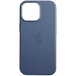 Шкіряний чохол iPhone 15 Pro Apple Leather Case with MagSafe (анімація) - Pacific Blue