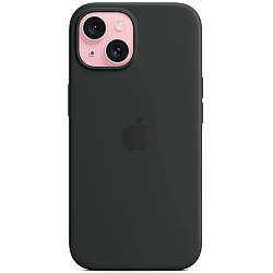 Силіконовий чохол iPhone 15 Apple Silicone Case with MagSafe (анімація) - Black