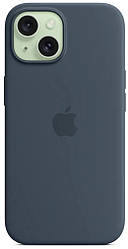 Силіконовий чохол iPhone 15 Apple Silicone Case with MagSafe (анімація) - Storm Blue
