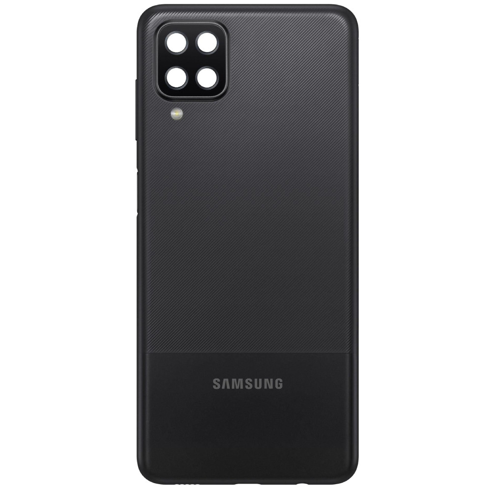 Задня кришка Samsung A125 Galaxy A12 /A127 чорна + скло камери
