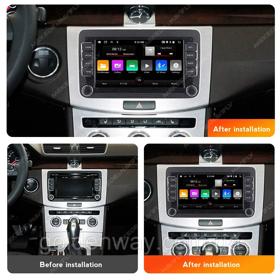 Штатна автомагнітола Android MEKEDE 2/32 Гб 7 дюймів Volkswagen Skoda Octavia Golf Tiguan Touran Passat Polo Jetta