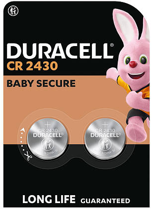Спеціальна літієва батарейка типу «таблетка» Duracell 2430 3V, (CR2430), 2 шт. в упаковці, фото 1