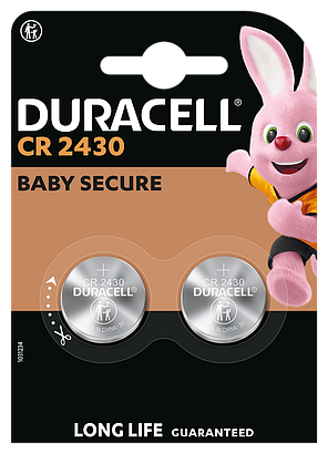 Спеціальна літієва батарейка типу «таблетка» Duracell 2430 3V, (CR2430), 2 шт. в упаковці, фото 3