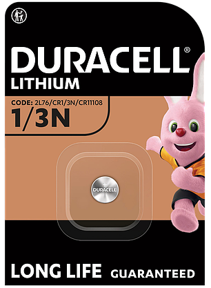 Спеціальна літієва батарейка Duracell 1/3N 3V, (2L76 / CR1 / 3N / CR11108), 1 шт. в упаковці, фото 1