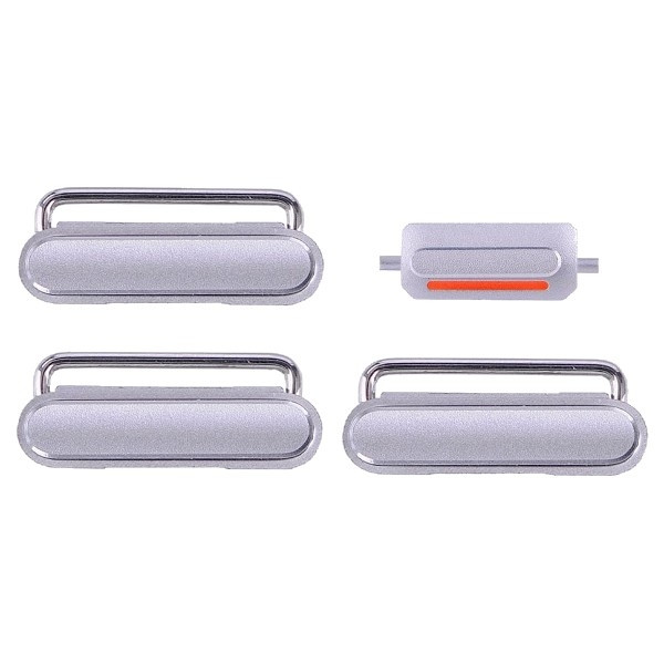 Комплект бічних кнопок iPhone 6 Plus сріблястий, повний комплект, 4шт., фото 1