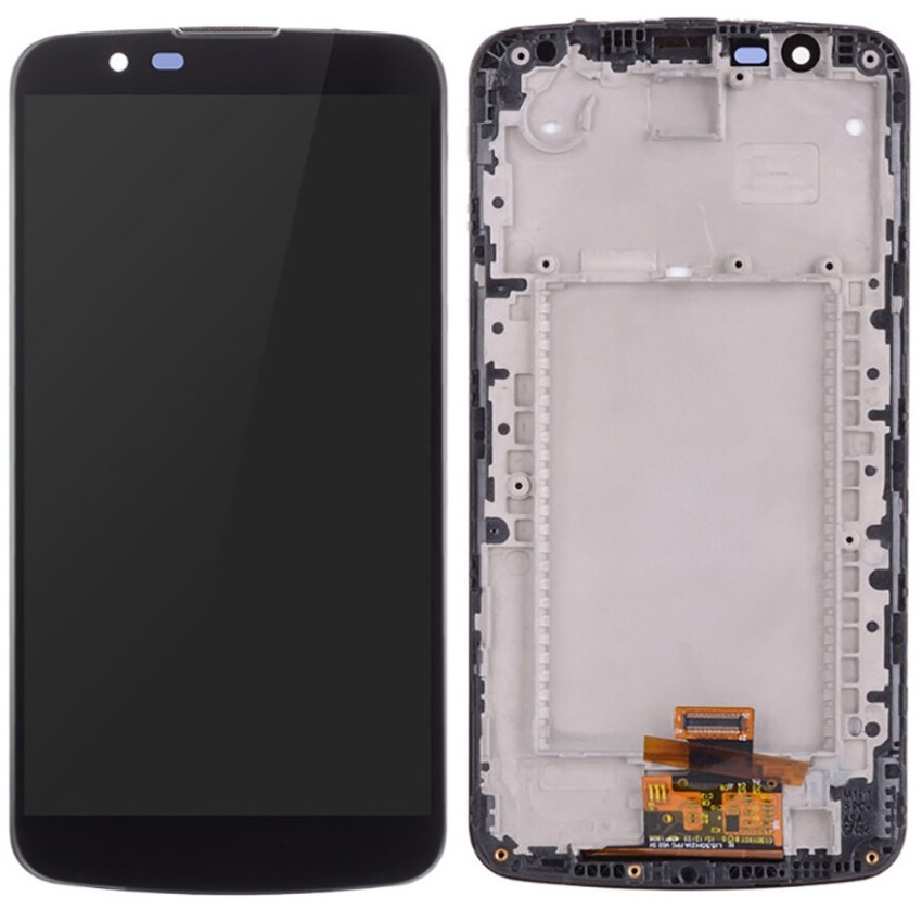 Дисплей LG K410TV K10 TV /K430TV чорний, з мікросхемою, оригінал PRC, з рамкою, фото 1