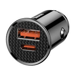 Автомобільний зарядний пристрій Baseus Circular Plastic A+C 30W PPS Car Charger Black (CCALL-YS01)