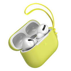 Чохол силіконовий Airpods Pro Baseus Let's Go Jelly Lanyard Case (WIAPPOD-D0G) Жовтий