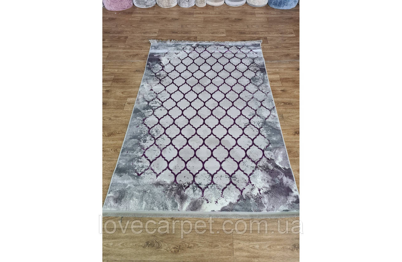 Килим 0.78х1.50 Прямий MODA 5758 GREY / LILAC GRI HB, фото 1