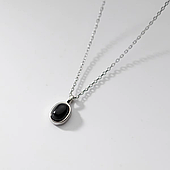Срібна підвіска з кулоном, ланцюжок "Чорний Агат" — срібло 925 проби EGYPT SILVER