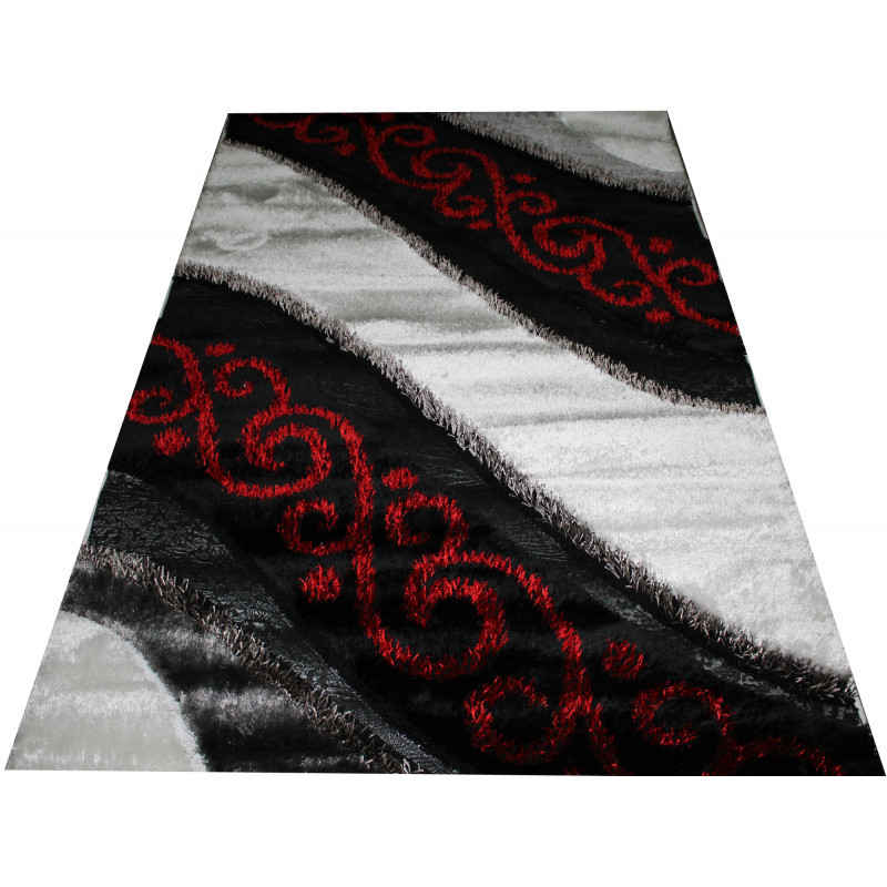 Килим сучасний 3х4 Чорний з білим прямокутник ALLURE COSMO LEATHER 6048A, фото 1