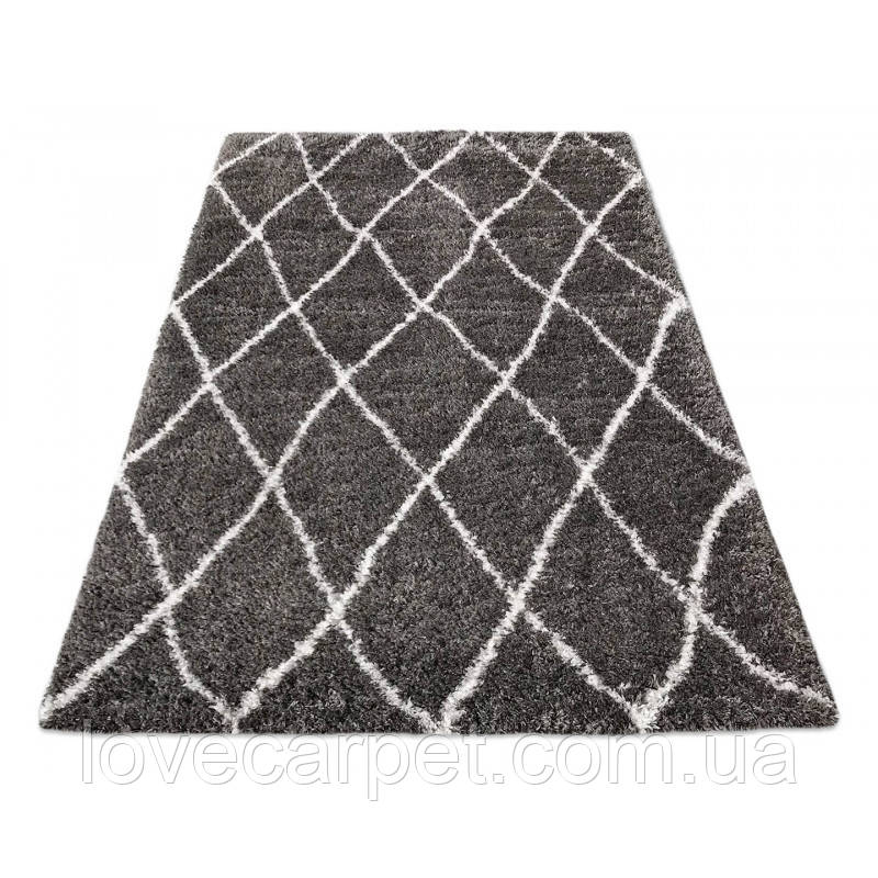 Килим сучасний прямокутник Quattro 3508A grey bone
