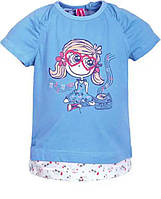 Футболка для дівчинки Mariquita 121-40-039 блакитний 98-104