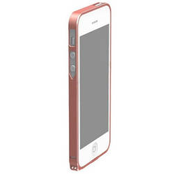 Бампер iPhone 5 /5S /SE металевий, Cross Metal Bumper, на гвинтах, світло-рожевий, 0,7mm