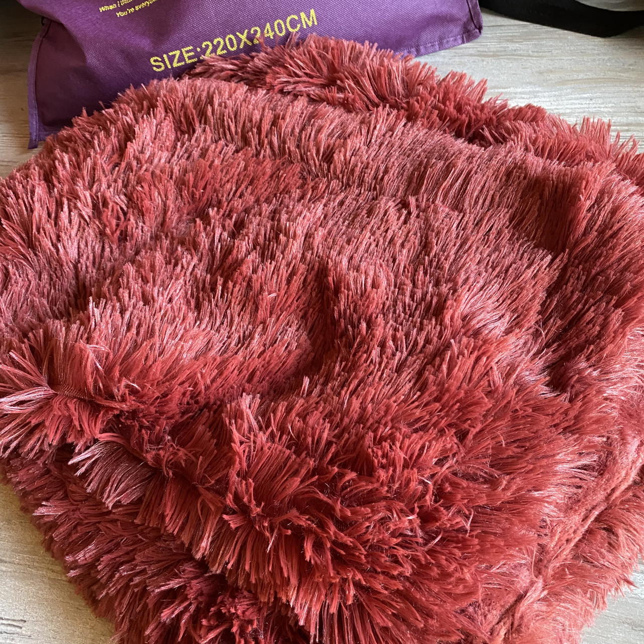 Покривало травичка Плед травичка густий довгий ворс. Розмір Євро. Колір - Бордовий, фото 1