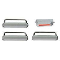 Комплект бічних кнопок iPhone 6S Plus сріблястий, повний комплект, 4шт.