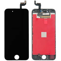 Дисплей iPhone 6S чорний, оригінал PRC переклеєне скло - відшарування