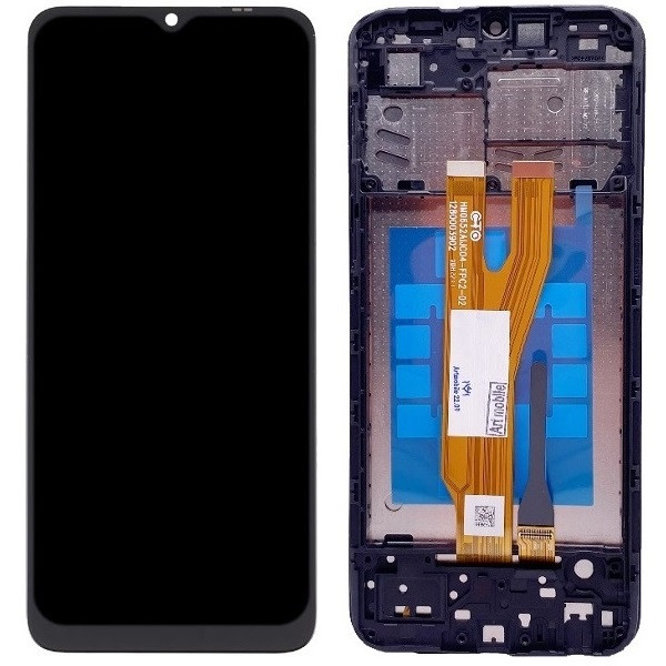 Дисплей Samsung A032 Galaxy A03 Core чорний, оригінал PRC, з рамкою, фото 1