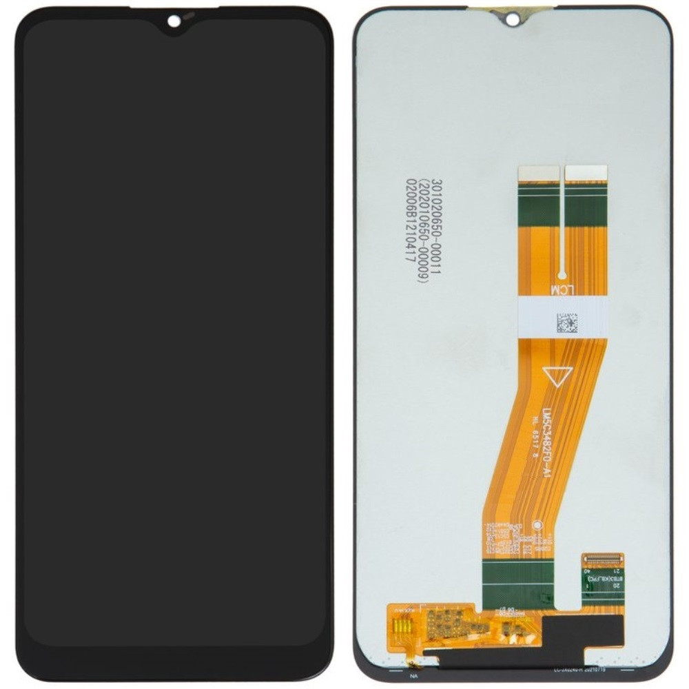 Дисплей Samsung A037G Galaxy A03s чорний, 163 x 72 mm, з жовтим шлейфом, фото 1