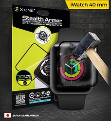 Захисна плівка Apple Watch 4 /5 /6 /SE 40mm, з чорною рамкою, протиударна, 0.3mm, 3D, Stealth Armor Watch Scre