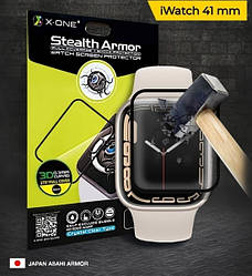 Захисна плівка Apple Watch 7 41mm, з чорною рамкою, протиударна, 0.3mm, 3D, Stealth Armor Watch Screen Protect