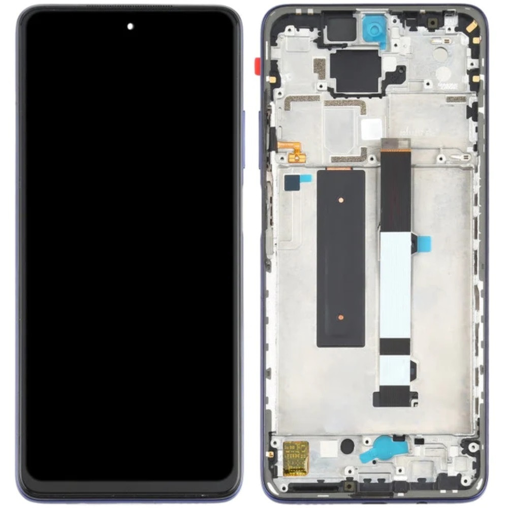 Дисплей Xiaomi Mi 10T Lite /Redmi Note 9 Pro 5G чорний, оригінал, сервісна упаковка, Х-205, з рамкою синього к, фото 1