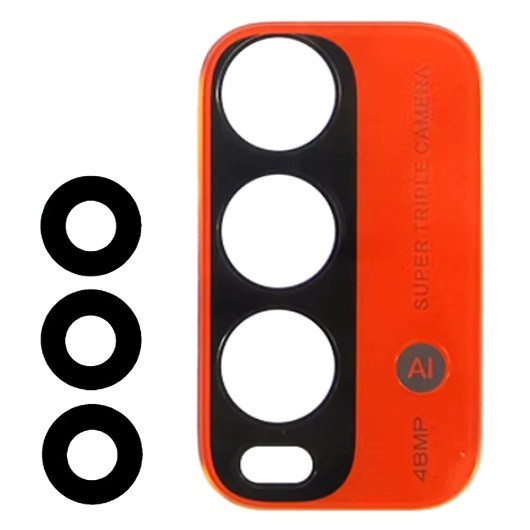 Скло камери Xiaomi Redmi 9T без рамки, оранжеве, Sunrise Orange, комплект 4 шт, фото 1
