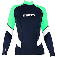 Лонгслів жіночий Mares Rash Guard Long Sleeve UPF 50+ чорно-зелений