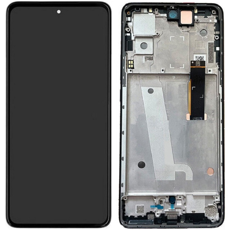 Дисплей Motorola XT2203 Edge 30 чорний, Amoled, оригінал PRC, з рамкою синього кольору, Meteor Grey, фото 1