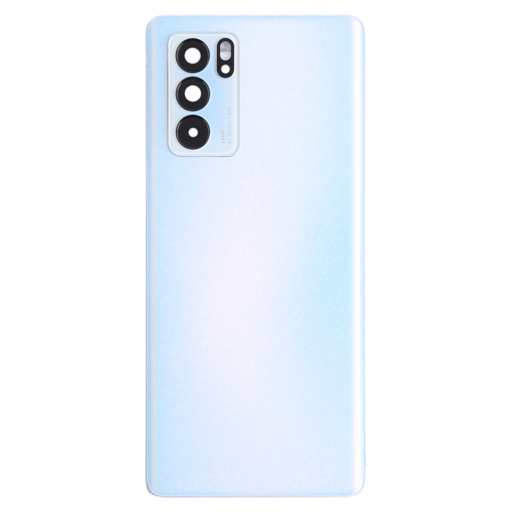 Задня кришка Oppo Reno 6 Pro 5G MediaTek блакитна, Aurora + скло камери