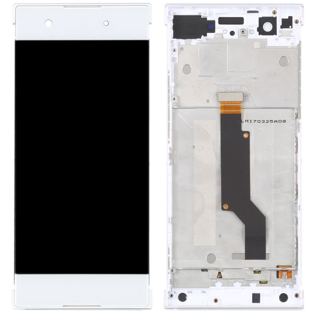 Дисплей Sony G3112 Xperia XA1 Dual /G3116 /G3121 /G3123 /G3125 білий, оригінал PRC переклеєне скло, з рамкою, фото 1