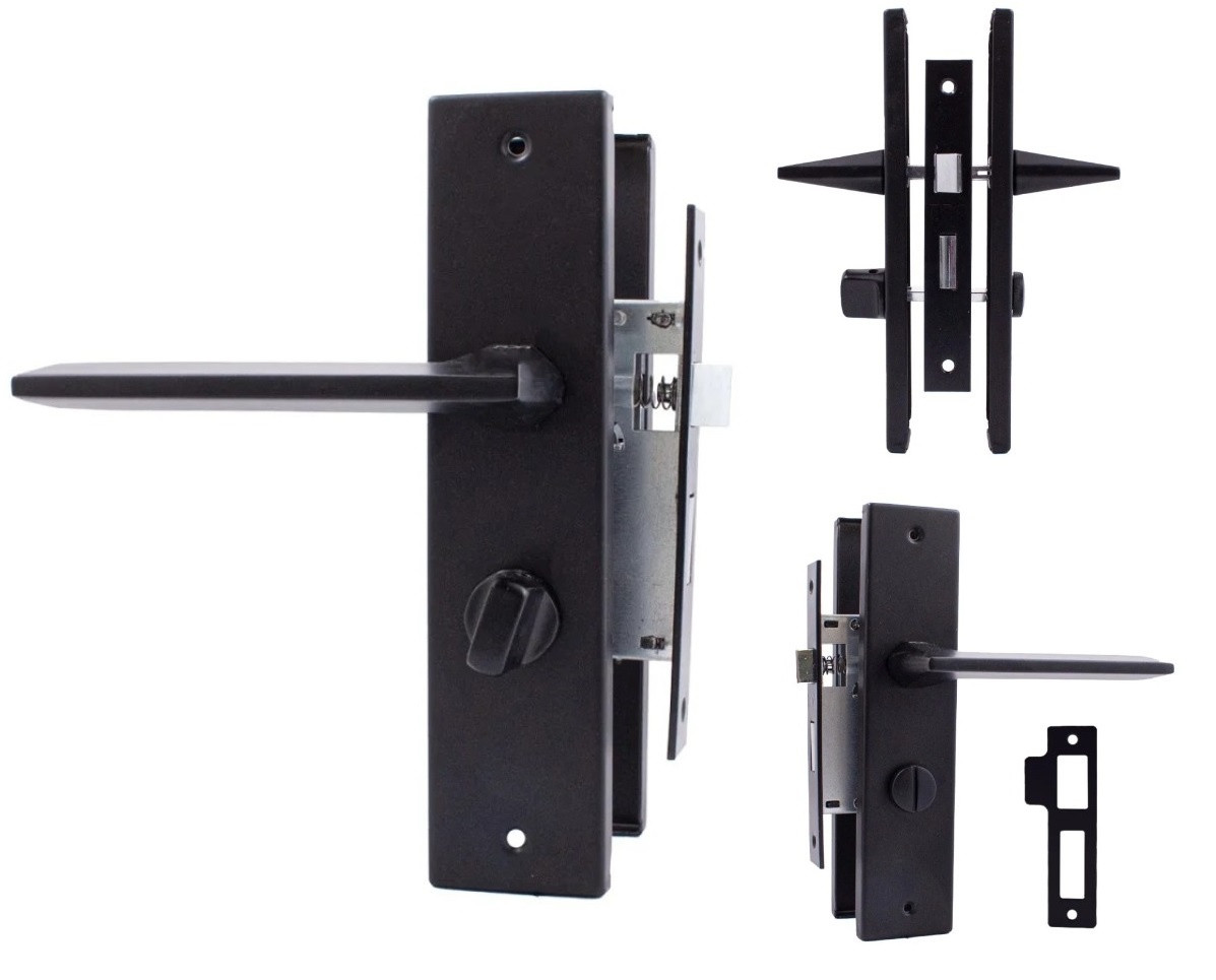 Комплект для міжкімнатних дверей RDA Tecno WC із фіксатором чорний
