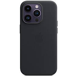 Шкіряний чохол iPhone 14 Pro Max Apple Leather Case with MagSafe - Midnight