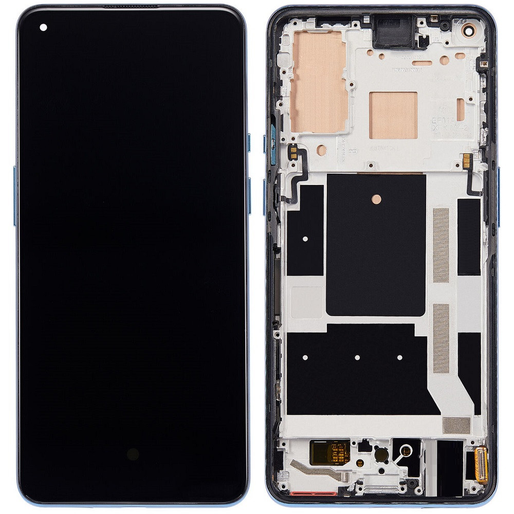 Дисплей OnePlus 9 чорний, версія Huaxing, EU /NA, Amoled, оригінал PRC переклеєне скло, з рамкою фіолетового к, фото 1