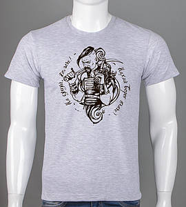 Футболка чоловіча Козак 2503м (Уп.4шт M-XXL), Св.Сірий меланж