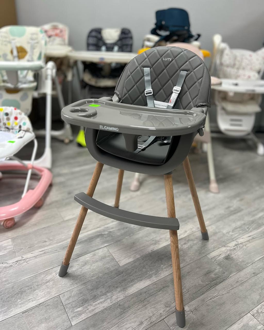 Дитячий стільчик для годування El Camino ME 1111 LUMI Gray сірий, фото 1