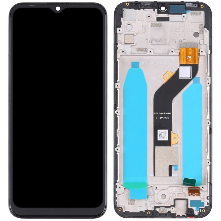 Дисплей Tecno Spark 6 Go KE5J /Spark Go 2020 KE5S чорний, з рамкою, p/n: 1650CBAPU-5U2, фото 1