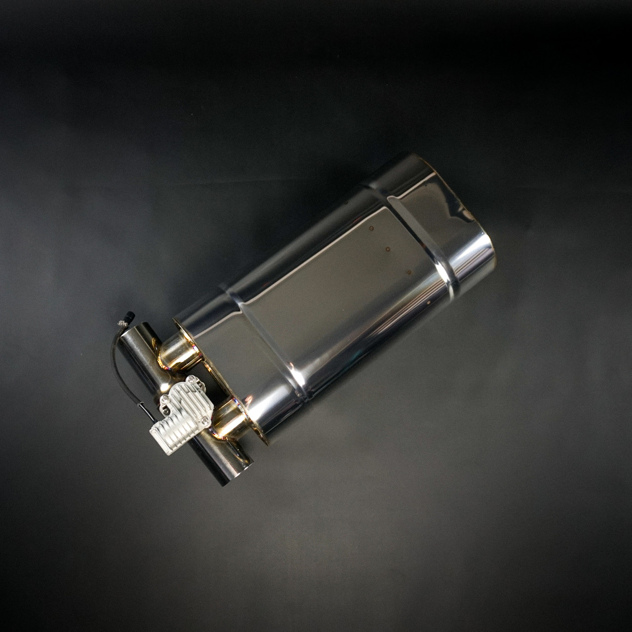 Глушник керований ATP-060 L200 мм, вхід - 63,5 мм, вихід - 63,5 мм, AISI 304