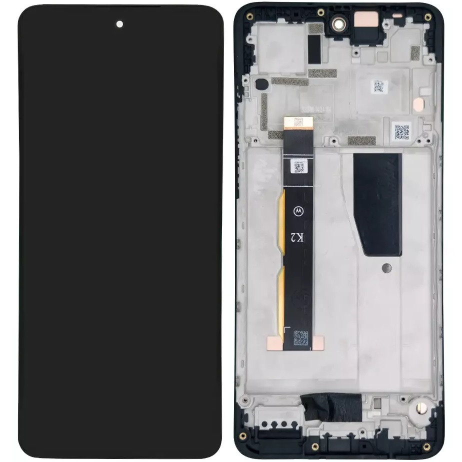 Дисплей Motorola XT2347-2 Moto G84 чорний, P-OLED, оригінал PRC, з рамкою, фото 1