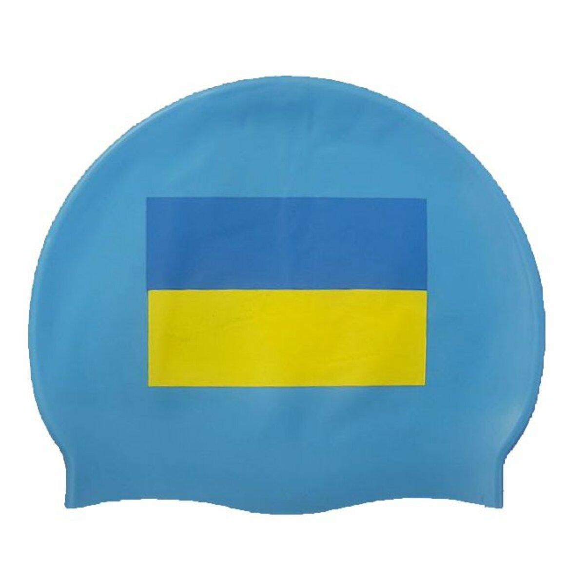 Шапочка для плавання Zoggs з лого UKR синя, фото 1